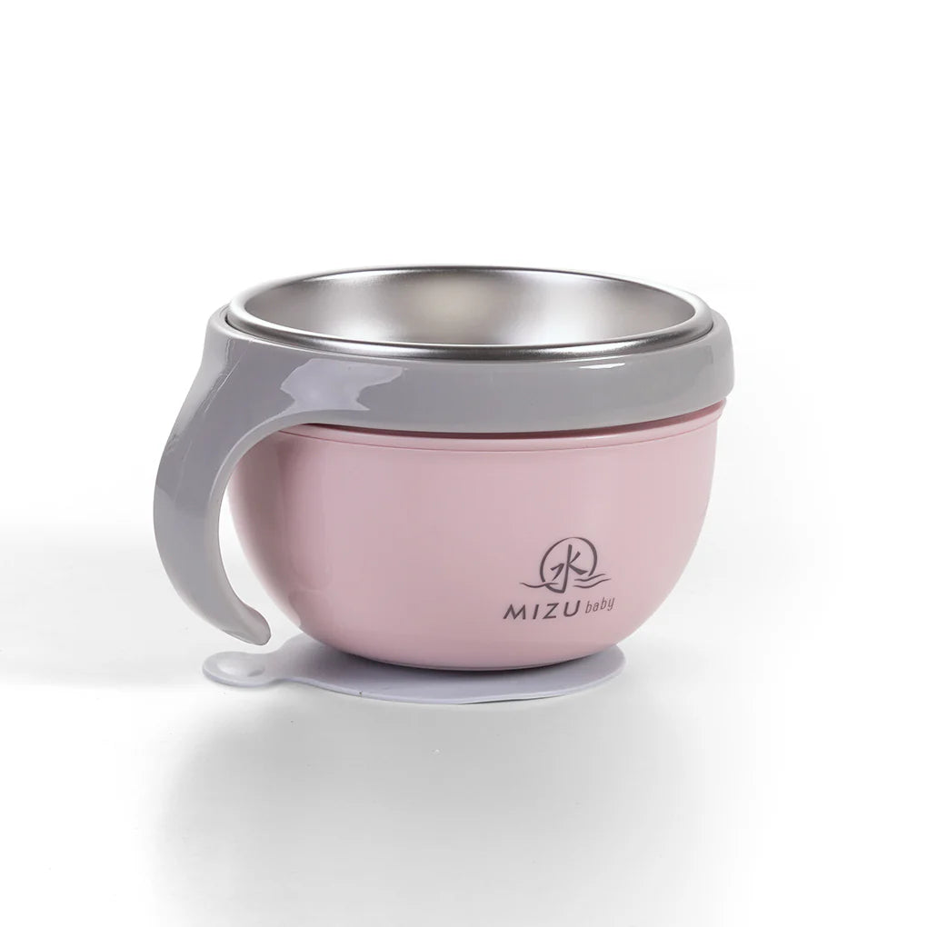 Piatto contenitore termico pappa caldo rosa Mizu