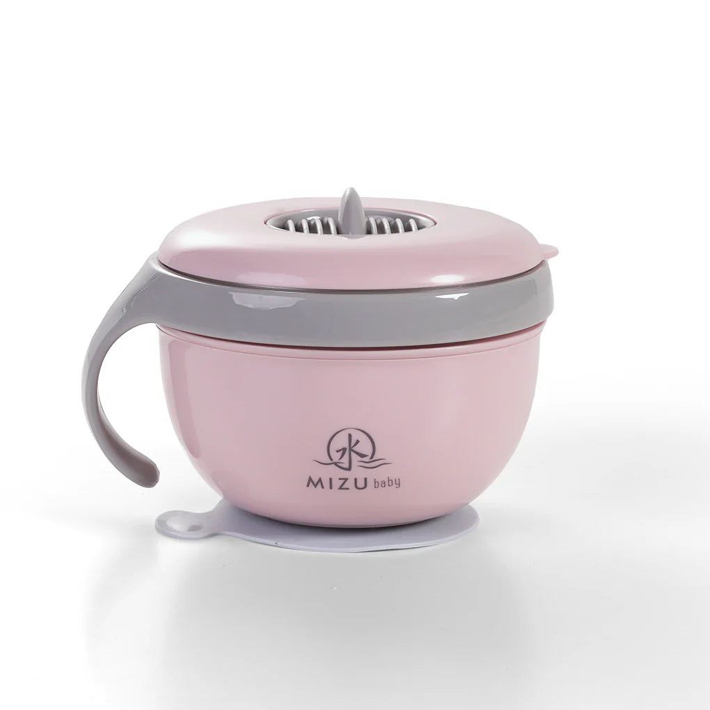 Piatto contenitore termico pappa caldo rosa Mizu