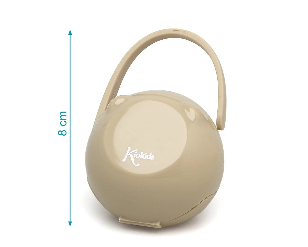 Porta succhietto con gancio beige