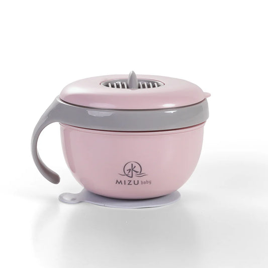 Piatto contenitore termico pappa caldo rosa Mizu